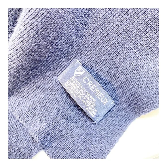 38 Daniel Cremieux Cotton & Cashmere Navy Blue Unisex Scarf - Picture 6 of 6